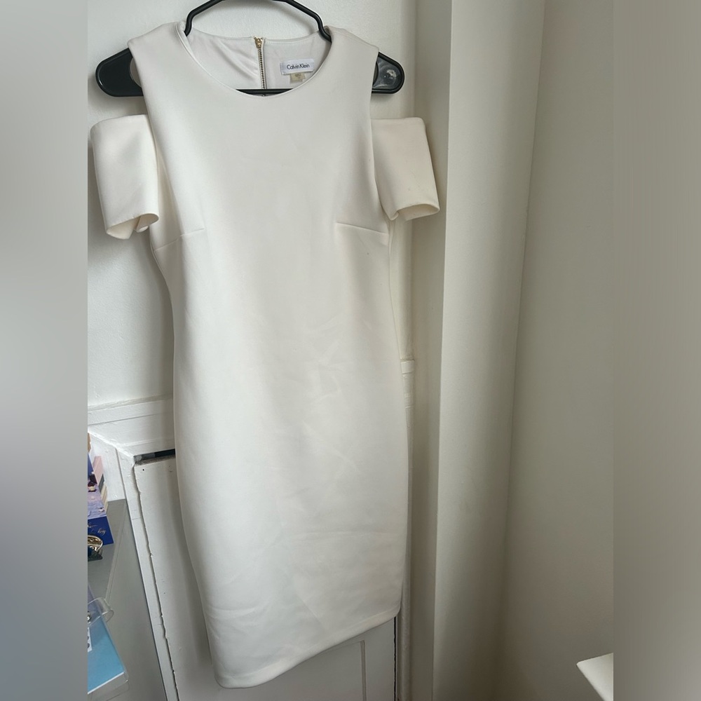 Calvin Klein Cold Shoulder Scuba Sheath Dress